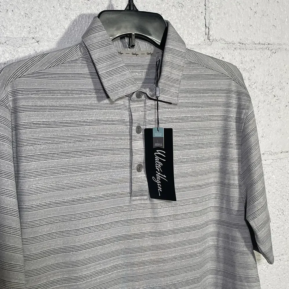 Walter Hagen Men's  performance 11 Golf Polo  grey/white small - Picture 4 of 8
